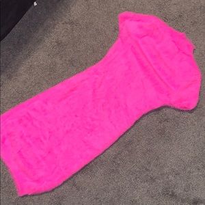 Furry Pink Mini Dress